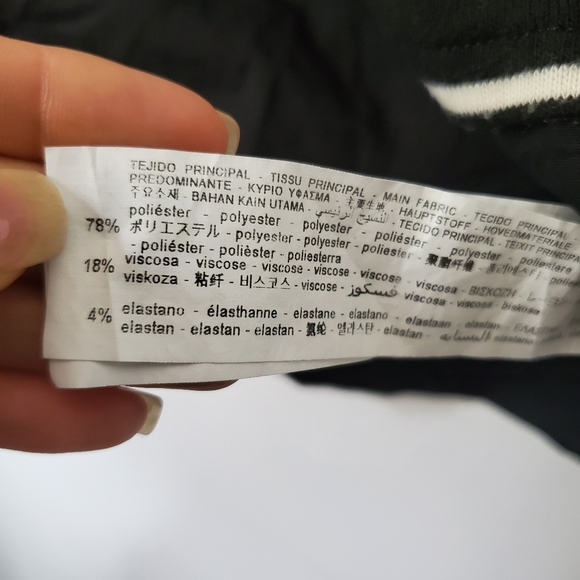 Zara Black and White Stripe Long Sleeve Blouse - Picture 6 of 7